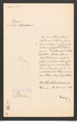 k.k. naturhistorisches Hofmuseum, Intendanzakten 1885-1896 (Hauer), Aktenzahl Z.716.a/1889, Seite 1